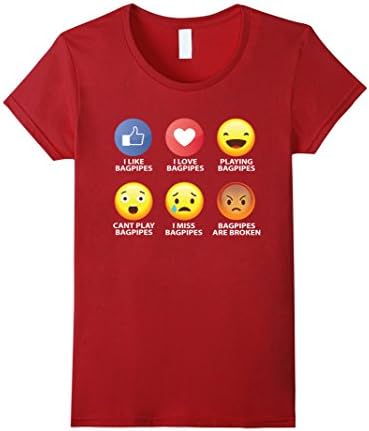 Women's Bagpipes Emoji Shirt Medium Cranberry