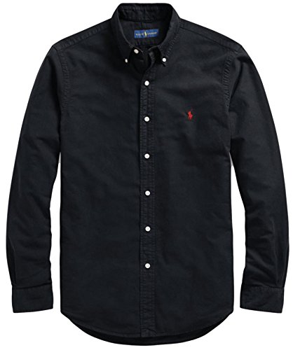 Polo Ralph Lauren Mens Stretch Oxford Slim Fit Sport Shirt, Black, XXL