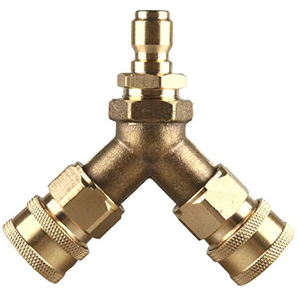 Pressure Washer Tee, Splitter Coupler, Quick Connect Two Gun To One