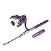 Docooler Fishing Rod Mini Fishing Pole Retractable Pocket Pen with Fishing Reel and Fishing Line (Purple,)