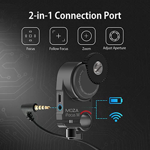 MOZA iFocus-M Follow Focus Motor, Wireless Controller for MOZA Air 2, AirCross 2 3-Axis Handheld Gimbal Stabilizer, Wireless Lens Control System for DSLRs Mirrorless Cameras