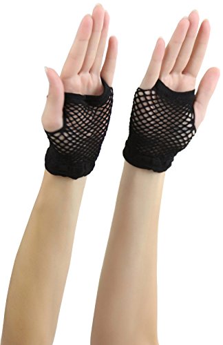 ToBeInStyle Women's Thick Diamond Net Gloves - Black