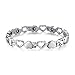 Kintao Titanium Steel Magnetic Therapy Bracelet Heart Hollow Hematite Balance Wristband for Women