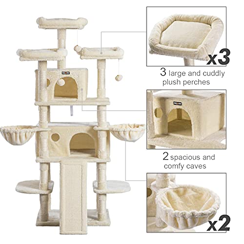 Amolife Heavy Duty 68 Inch MultiLevel Cat Tree, King/XLarge Size Cat