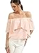 Shein Women's Off Shoulder Ruffle Sweet Crop Blouse Top Large Pink