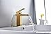 Homevacious Gold Bathroom Faucet Brass Vanity Bath Sink Lavatory Faucets Single Handle One Hole Waterfall Modern Basin Commercial Deck Mount Mixer Tap Supply Hose