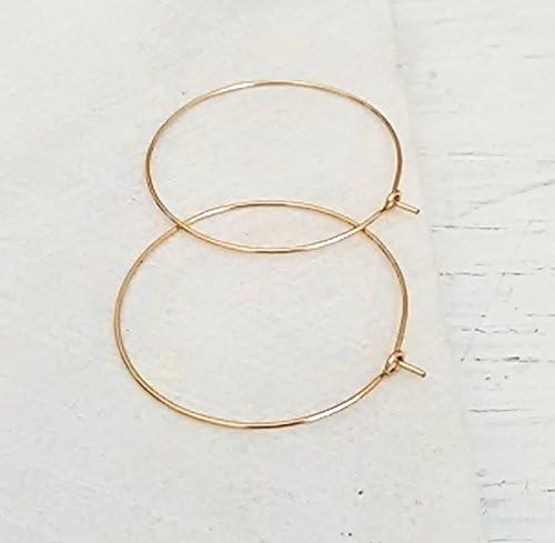 Sterling Silver 14k Goldfill Large Thin Wire Delicate Hoops 25th Silver Anniversary Birthday Christmas Gift for Her Jewelry