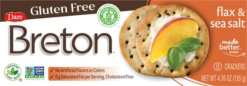 DARE BRETON GLUTEN FREE CRACKERS, ORIGINAL WITH FLAX, 4.76 OUNCE,PACK OF 1