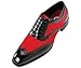 Sio Mens Two-Tone Red Suede and Black SmoothWingtip Oxford Dress Shoe: Style Brighton Red-005