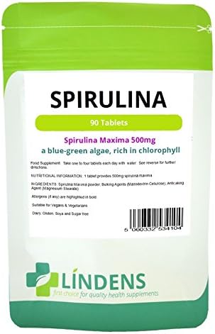 Lindens Spirulina 500mg 3-PACK 270 Tablets Organic Blue-Green Algae Amino Acids