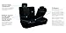 FH-FB060012 Trendy Elegance Rear Set Seat Covers, Split Bench, Black color- Fit Most Car, Truck, Suv, or Van