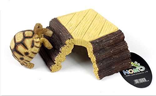 image for WORLD 9.99 MALL Turtle Hut, High Imitation Tree Stump Hide Habitat, Aq