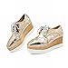 Latasa Women's Fashion Star Square-toe Lace-up Platform Wedge Oxford Shoes