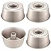 CHEFMADE Mini Angel Food Pan Set, 4PCS 4-Inch Non-stick Carbon Steel Chiffon Mold, FDA Approved for Oven Baking One Part Pan (Champagne Gold)