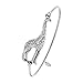 SENFAI Female Lovely Cute Jewelry Giraffe Bangle Bracelet in 4 Color(1 pcs Silver Bracelet 1)