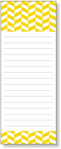 Memo NotePads, Pack of 4 with Yellow Fun Design 3.5" x 9" with 50 Tear Off Sheets Per Pad (F: Four Pack - Yellow)