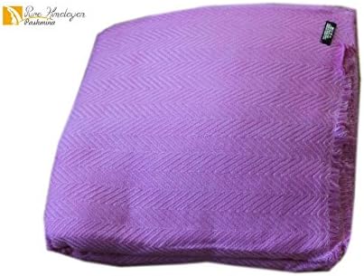 Luxurious Cashmere Bed Throw, Pink Color Pashmina Warm Blanket - Hand Made in Nepal By Pure Himalayan Pashmina - RRP $500