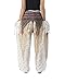 Lannaclothesdesign Women's Smocked Waist Peacock Print Harem Pants Hippie Bohemian Style