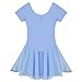 Arshiner Girls Ballet Leotard with Chiffon Tutu Skirt Dance Wear Short Sleeve Toddler Ballerina Outfit Dress Blue