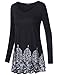 Lotusmile Women's Loose Pullover Casual Top Blouse T-Shirt, Round Neck Long Sleeve, BK XXL