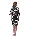 Sunnyhu Women's Kimono Robe, Peacock & Blossoms Design, Short