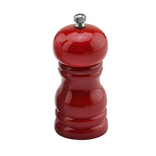LONGLISHENG Pepper Mill with Rubber Wood Handle and Ceramics Grinding Core Condiment Container
