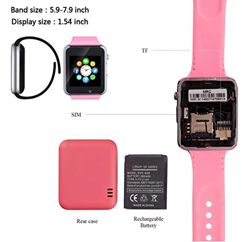Smartwatch, Smart Watch with SIM Card Slot Text Call Reminder Camera