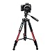 JOILCAN 65” Camera/Tablet/Phone Tripod, Aluminum Lightweight Tripod Stand 11 lbs Load with Universal Phone/Tablet Mount,2PC Quick Plates for Cannon Nikon Camera,IPAD and iPhone(Red)