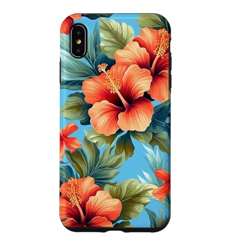 Colored Floral Hibiscus Flower Hawaii Jungle Exotic Tropical Case for iPhone XS…