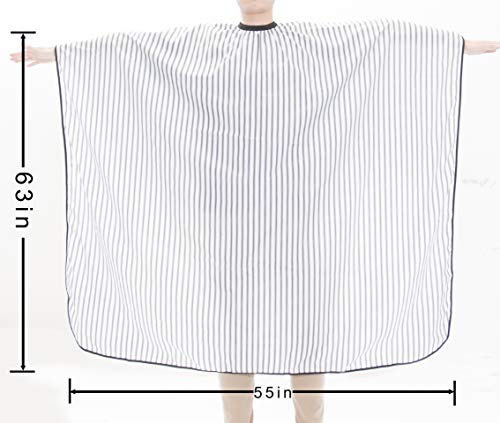 Bircen Barber Cape,Hair Cutting Cape for Salon and Home Use,Salon Cape Comes with Neck Duster Brush and Neck Strips Adjustable Buckle Design -55x63 Inch