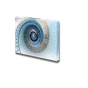 Canvas Prints Wall Art - Upside View into The Spiral of a Lighthouse in France | Modern Wall Decor/Home Decoration Stretched Gallery Canvas Wrap Giclee Print. Ready to Hang - 12" x 18"