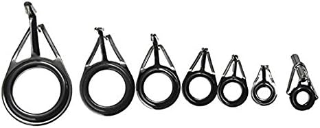 Fishing Rod Rings Tip Fish Pole Repair Kit Line Guides Eyes Set (7pcs)
