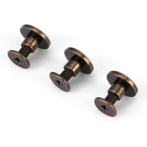 20Pcs Chicago Screw Posts for Leather, Flat Leather Rivets Assortment Kit for Purse, Belt, Collar, Luggage, Backpack(5mm)