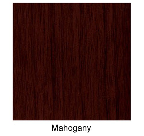Traditional Round Conference Table and Chairs Set, Conference Meeting Office Room, Mahogany Finish (42" with 4 Chairs, Black Upholstery)