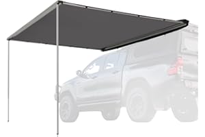 SAN HIMA SanHima Vehicle Awning 6.6ft x 8.2ft - Roof Rack Pull Out Side Awning 54ft² Sun Shade UPF50+ Weatherproof for Camping Car SUV Truck Van