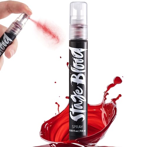 Spooktacular Creations Halloween Fake Blood Spray, Stage Blood Bottle, Spray Blood Face Paint, Washable Fake Blood for Clothes, Zombie, Vampire Cosplay & Dress Up, sfx Makeup Blood