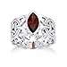 Borre Knot Garnet Ellipse Viking Braided Wedding Band Norse Celtic Sterling Silver Ring(Sizes 4,5,6,7,8,9,10,11,12,13,14,15)