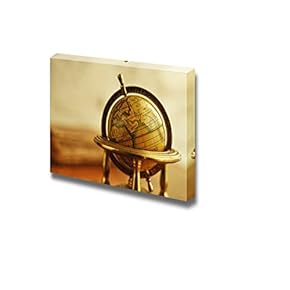 Canvas Prints Wall Art - Close-Up of a Vintage Globe | Modern Wall Decor/Home Decoration Stretched Gallery Canvas Wrap Giclee Print & Ready to Hang - 12" x 18"