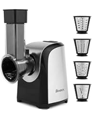 Electric Slicer Shredder, Salad Maker with 4 free attachments, Vegetable Chopper and Cheese Grater for Kitchen, Homdox