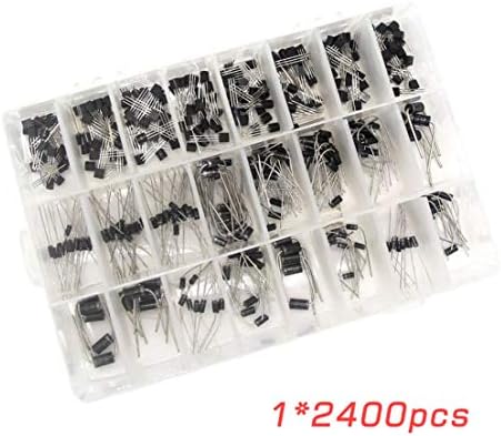 400 Pcs/Kit Universal Transistors and Diodes Bridge Rectifier Assorted Box 24 Values Perfect Use for Home Office