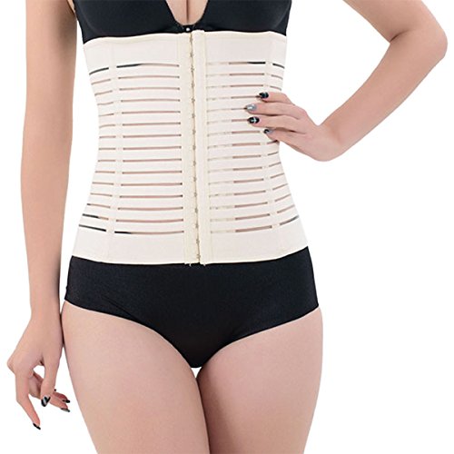 Shymay Women's Tummy Slimming Shapewear Breathable Girdle Waist Training Cincher, Khaki1, Tag Size 3XL=US Size Large