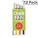 Kicko 12 Boxes of Colored Chalk, 3.5 Inches 4 Sticks per Box Assorted Colors, Non-Toxic Conforms to ASTM D-4236 - Arts and Crafts Activity - for Kids, Party Favors, Fun, Prize, Toy