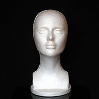 gu6uesa8n Female Styrofoam Head, Foam Head Model for Wigs Hairpieces Glasses Display Stand Mannequin Manikin Head (White)