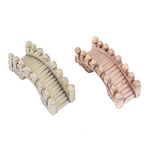 Monrocco 4 Pcs Simulated Stone Arch Bridge Resin Pendulum Staircase Stump Micro-Landscape DIY Material Decoration