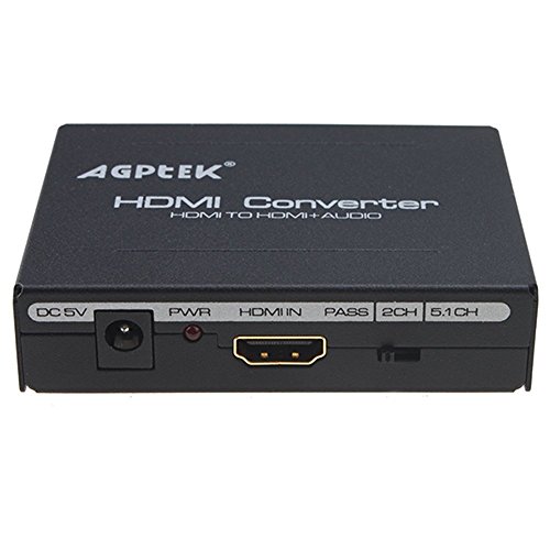 HDMI Audio Extractor Converter Splitter,AGPtEK Optical 1080P HDMI to HDMI + SPDIF +RCA L / R Stereo for PC Laptop HDTV Projector