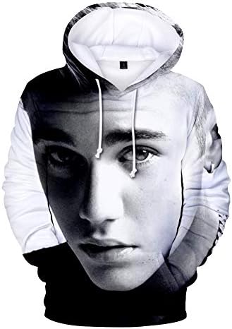 CTOOO 2018 Men's Justin Bieber Digital 3D Print Hoodie