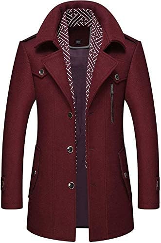 CHARTOU Men's Stylish Scarf Single Breasted Wool Walker Coat Thick