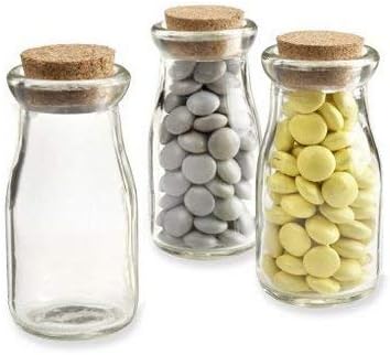 Lvcky 200ml Glass Milk Favor Jars Message Wish Bottles with Cork Stoppers for Arts amp; Crafts Projects Decoration Party Favors Keepsake Souvenir 1 Pack