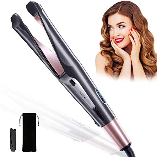 Hair Straightener 2-in-1 Curling Irons Tourmaline Ceramic Twisted Flat Iron Fast Heating-up with Adjustable Temperature&60mins Auto Shut Off,Hair Styling Tools for All Types - Thumbnail 6