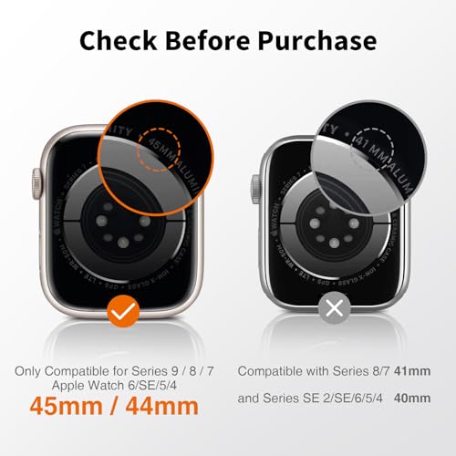 LK 4 Pack Screen Protector for Apple Watch Series 9 8 7 45mm/ Series SE3 SE2 SE 6 5 4 44mm, High Definition, Bubble Free, Clear Flexible TPU Film, Easy Installation, for iWatch 44/45mm